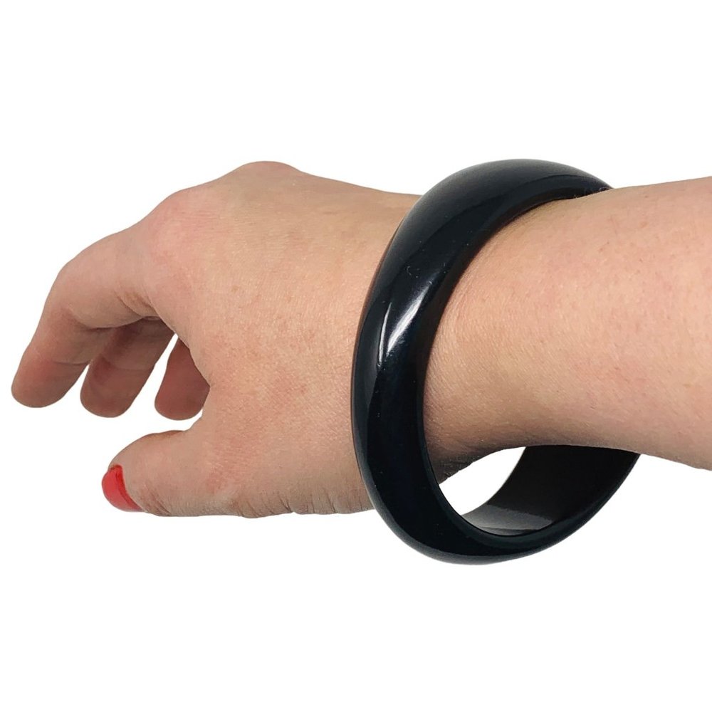 Black Plastic Bangle Bracelet